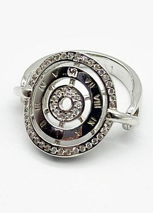 Серебряное кольцо в стиле "bvlgari" с фианитами, размер 17,0, вес: 5.4 г