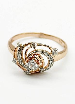 Серебряное кольцо со вставкой фианит, размер 18,5, вес: 2.1 г
