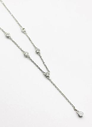 Серебряное колье со вставкой swarovski zirconia