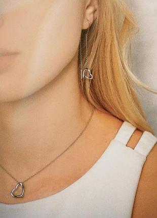Серебряное колье любовь одинарное, размер 37 см x 0,1 см, вес: 3.0 г