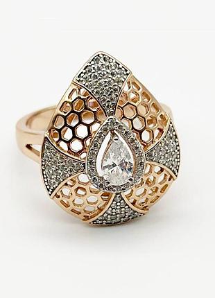 Серебряное кольцо со вставкой фианит, размер 18,0, вес: 4.6 г