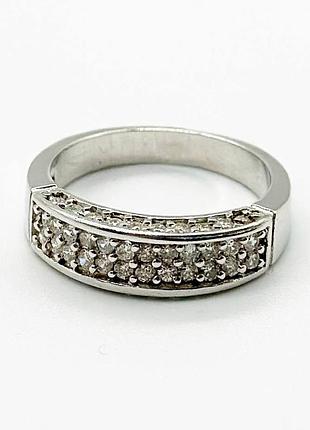 Серебряное кольцо со вставкой фианит, размер 17,5, вес: 3.3 г