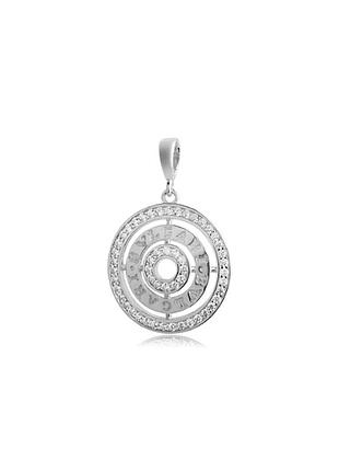 Срібний підвіс в стилі "bvlgari" зі вставкою фіаніт