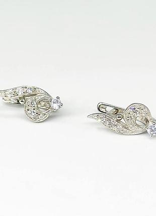 Серебряные серьги с фианитами