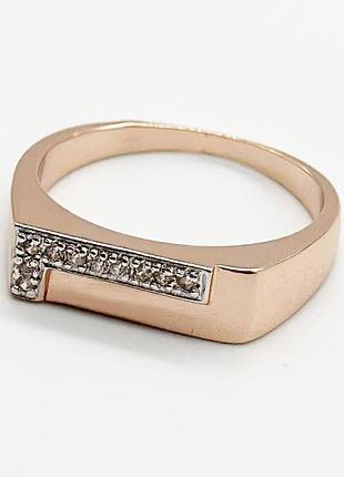 Серебряное кольцо со вставкой фианит, размер 18,5, вес: 3.8 г