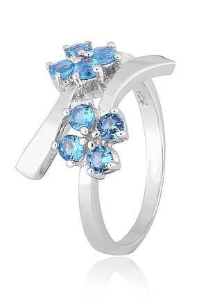 Серебряное кольцо с фианитами, размер 15,5, вес: 2.9 г