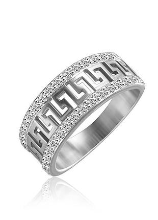 Серебряное кольцо с белыми фианитами, размер 18,5, вес: 3.0 г