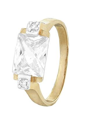 Серебряное кольцо со вставкой фианит, размер 19,0, вес: 4.0 г