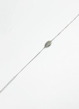 Серебряный браслет родированный, размер 16,5 см x 0,1 см, вес: 4.5 г