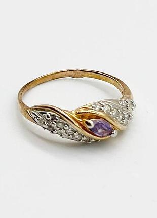 Серебряное кольцо с фианитами, размер 16,0, вес: 2.2 г