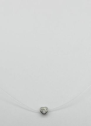 Серебряное колье со вставкой swarovski zirconia