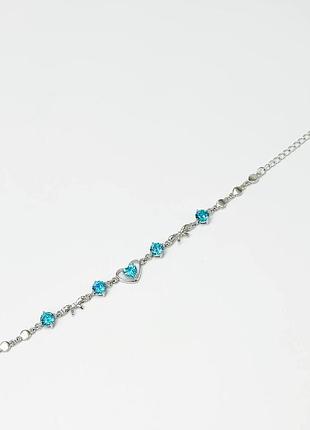 Серебряный браслет со вставкой фианит, размер 16 см x 0,9 см, вес: 6.7 г
