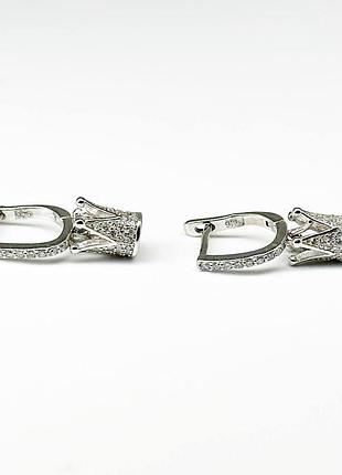 Серебряные серьги с фианитами