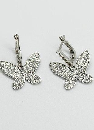 Серебряные серьги с фианитами