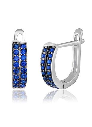 Серебряные серьги со вставкой фианит