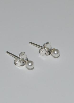 Серебряные серьги со вставкой sea shell pearl