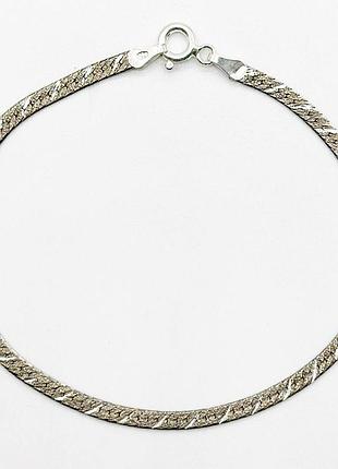 Серебряный браслет, размер 18 см x 0,25 см, вес: 2.2 г