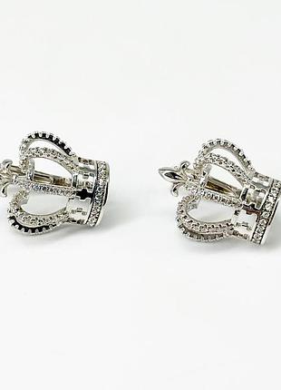Серебряные серьги с фианитами
