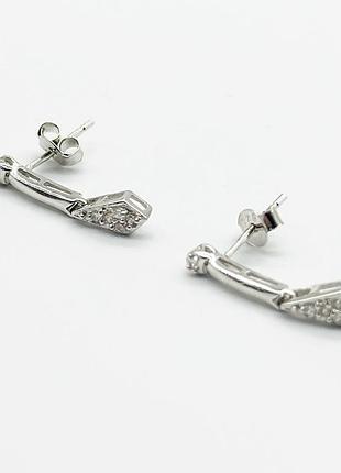 Серебряные серьги с фианитами