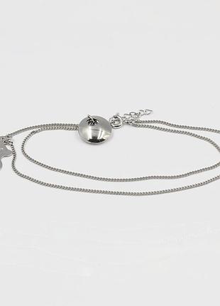 Серебряный браслет с подвесами, размер 16 см x 4 см, вес: 3.0 г