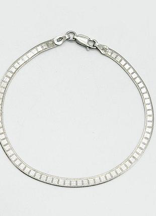 Серебряный браслет, плетение плоская лента, размер 18 см x 0,3 см, вес: 2.8 г
