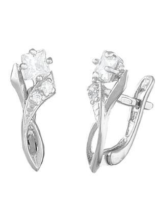 Серебряные серьги с фианитами