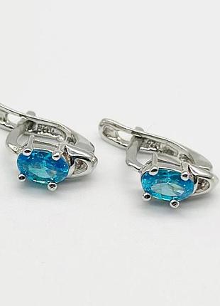 Серебряные серьги с фианитами