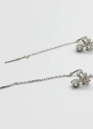 Серебряные серьги с фианитами