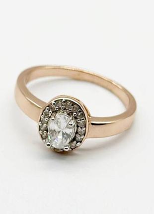 Серебряное кольцо с фианитами, размер 17,4, вес: 2.8 г