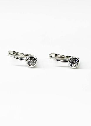 Серебряные серьги со вставкой swarovski zirconia