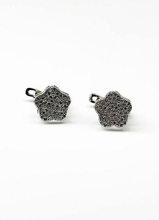 Серебряные серьги с фианитами