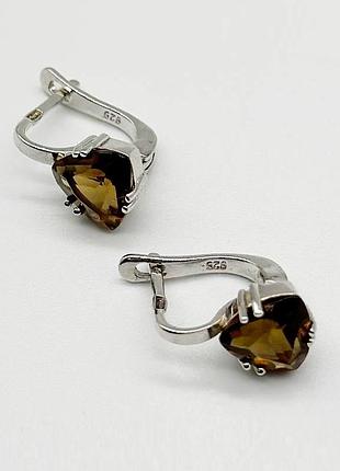 Серебряные серьги с фианитами