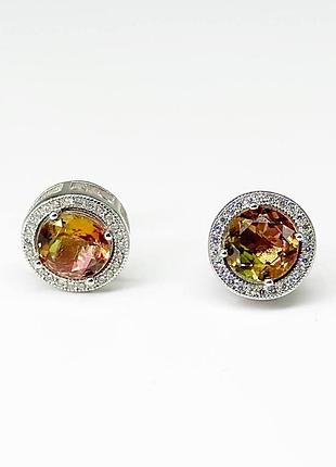 Серебряные серьги с фианитами