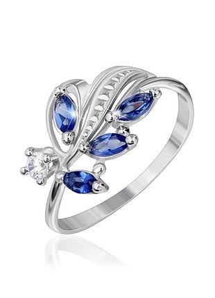 Серебряное кольцо с фианитами, размер 16,5, вес: 1.3 г