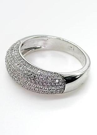 Серебряное кольцо с фианитами, размер 17,5, вес: 5.5 г