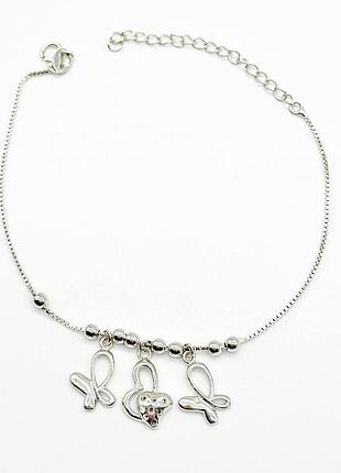Серебряный браслет, размер 17 см x 5 см, вес: 3.3 г