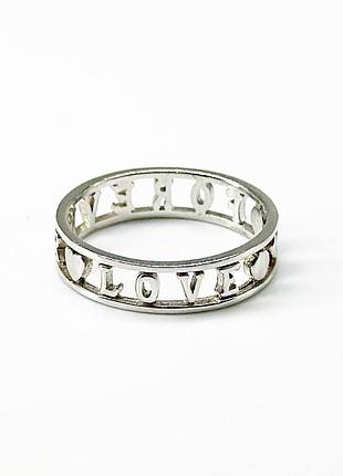 Серебряное кольцо родированное "forever love", размер 15,5, вес: 1.7 г 17,5