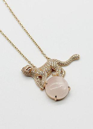 Серебряное колье, кварц/фианит