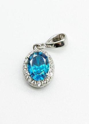 Серебряная подвеска родированная со вставкой фианит