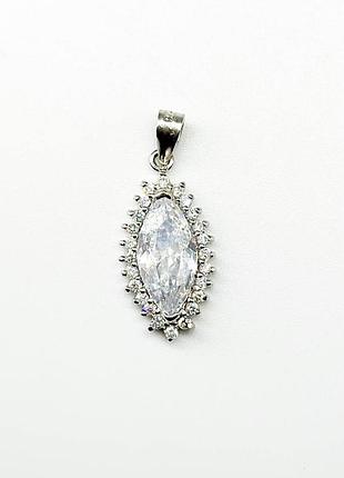 Серебряная подвеска родированная со вставкой фианит