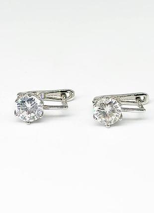 Серебряные серьги с фианитами