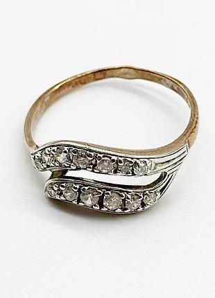 Серебряное кольцо с фианитами, размер 16,0, вес: 2.0 г