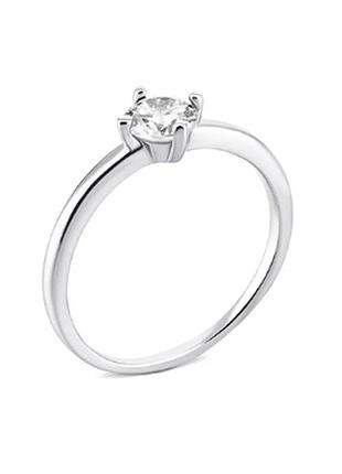 Серебряное кольцо с фианитами, размер 16,0, вес: 1.6 г