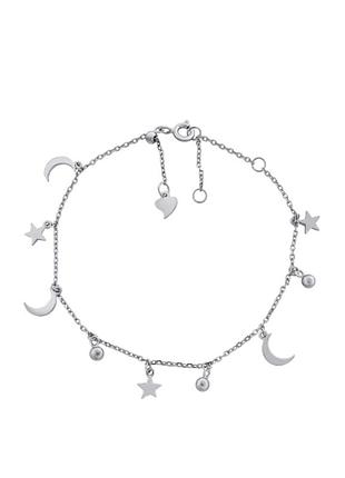 Серебряный браслет фантазийный, размер 21 см x 0,1 см, вес: 2.0 г