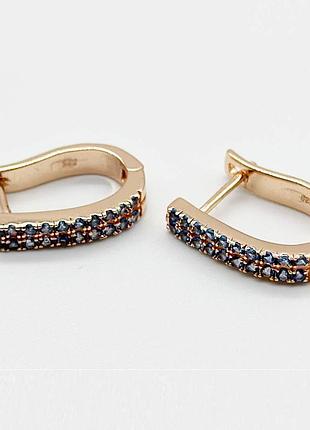 Серебряные серьги с фианитами