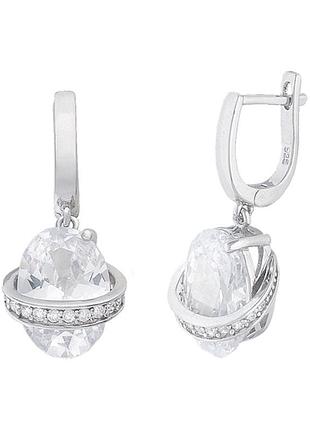 Серебряные серьги с фианитами