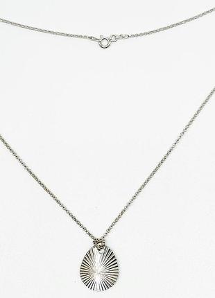 Серебряное колье родированное, размер 45 см x 0,1 см, вес: 3.9 г