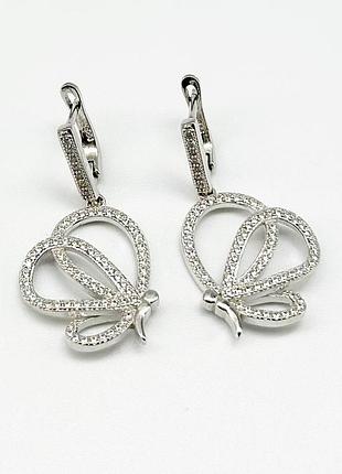 Серебряные серьги с фианитами