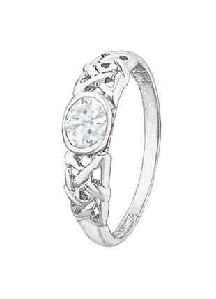 Серебряное кольцо с фианитами, размер 16,0, вес: 1.5 г