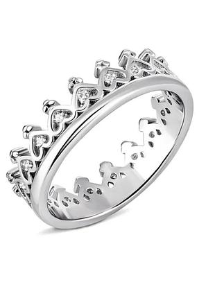Серебряное кольцо с фианитами, размер 18,0, вес: 2.4 г